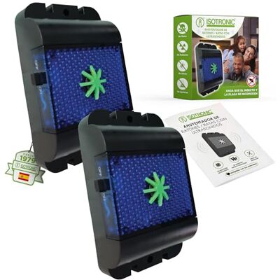ISOTRONIC Repelente ultrassónico para ratos e rato: Repelente de pragas com ultrassom e luz LED azul, dissuasivo para ratos sem veneno ou armadilhas, alcance eficaz de 40 m² (2 unidades). ISOTRONIC Repelente ultrassónico para ratos e rato: Repelente de pragas com ultrassom e luz LED azul, dissuasivo para ratos sem veneno ou armadilhas, alcance eficaz de 40 m² (2 unidades).