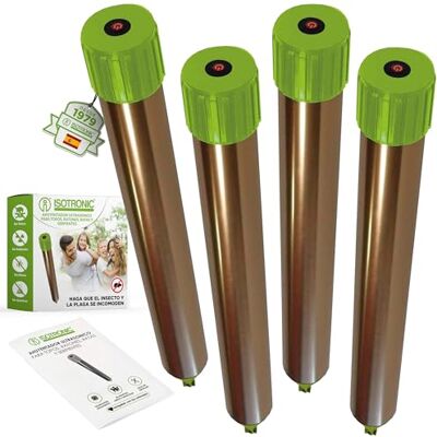 ISOTRONIC Repelente para topos, tornozelos e serpentes: Dispositivo a pilhas com estaca para o jardim. Área de cobertura eficaz: 1250 m² (4 unidades). ISOTRONIC Repelente para topos, tornozelos e serpentes: Dispositivo a pilhas com estaca para o jardim. Área de cobertura eficaz: 1250 m² (4 unidades).