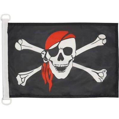 AZ FLAG Bandeira náutica pirata com bandana vermelha 45 x 30 cm anéis de plástico AZ FLAG Bandeira náutica pirata com bandana vermelha 45 x 30 cm anéis de plástico