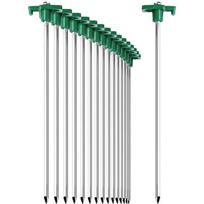com-four ® 16 unidades de aço para tenda, armários longos e duradouros Para chão normal e duro com-four ® 16 unidades de aço para tenda, armários longos e duradouros Para chão normal e duro