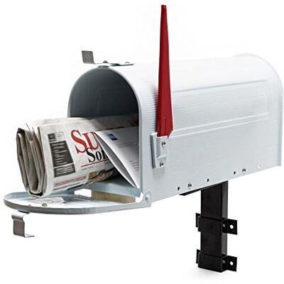 WilTec Caixa de correio US Mailbox design americano branco suporte de parede vintage retro cartas correspondência USA WilTec Caixa de correio US Mailbox design americano branco suporte de parede vintage retro cartas correspondência USA