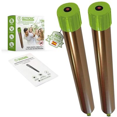 ISOTRONIC Repelente ultrassónico contra toupeiras, ratazanas, ratos, formigas e serpentes Adequado para jardins, campos, cultivos, campos de golfe Funciona com pilhas Alcance de 1250 m2 ISOTRONIC Repelente ultrassónico contra toupeiras, ratazanas, ratos, formigas e serpentes Adequado para jardins, campos, cultivos, campos de golfe Funciona com pilhas Alcance de 1250 m2