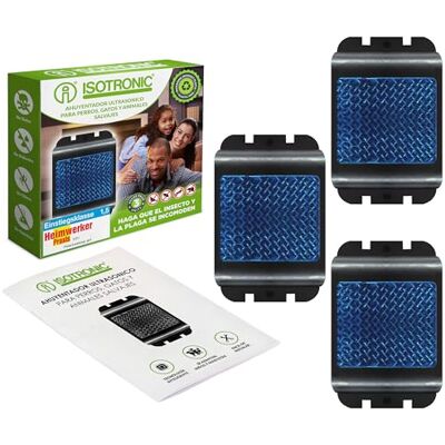 ISOTRONIC Repelente solar para guaxinins, veados, raposa e javalis: Repelente de fauna selvagem com luz LED azul. Design eficaz com um alcance eficaz de 40 m² (3 unidades). ISOTRONIC Repelente solar para guaxinins, veados, raposa e javalis: Repelente de fauna selvagem com luz LED azul. Design eficaz com um alcance eficaz de 40 m² (3 unidades).