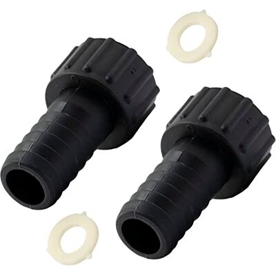 AERZETIX Conjunto de 2 raccord fêmea estriado reto 3/4'' x 20mm com porca rosca interna adaptador conector sistema circuito de irrigação rega bomba em plástico cor preto AERZETIX Conjunto de 2 raccord fêmea estriado reto 3/4'' x 20mm com porca rosca interna adaptador conector sistema circuito de irrigação rega bomba em plástico cor preto
