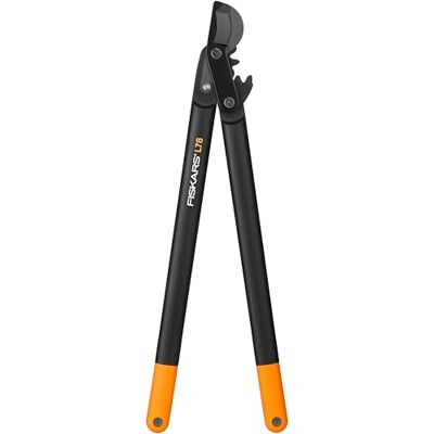 Fiskars Podadeira com lâmina bypass para madeira verde, sistema de cremalheira PowerGear II, camada antiaderente, diâmetro de corte: 5 cm, aço temperado, comprimento: 70 cm, preto/laranja, L78 Fiskars Podadeira com lâmina bypass para madeira verde, sistema de cremalheira PowerGear II, camada antiaderente, diâmetro de corte: 5 cm, aço temperado, comprimento: 70 cm, preto/laranja, L78
