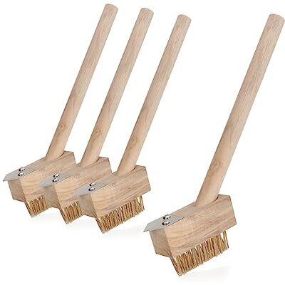 com-four ® Escova de ervas daninhas 4X com cerdas de aço escova para juntas com cabo de madeira eliminador de ervas daninhas e musgo (04 peças escova para ervas daninhas) com-four ® Escova de ervas daninhas 4X com cerdas de aço escova para juntas com cabo de madeira eliminador de ervas daninhas e musgo (04 peças escova para ervas daninhas)
