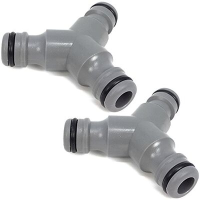 com-four ® 2 x válvula Y para conectar três mangueiras distribuidor e para ramificação de mangueira distribuidor de conexão de água cinza, 13 mm (1/2") e 19 mm (3/4") (Set01 Distribuidor em Y) com-four ® 2 x válvula Y para conectar três mangueiras distribuidor e para ramificação de mangueira distribuidor de conexão de água cinza, 13 mm (1/2") e 19 mm (3/4") (Set01 Distribuidor em Y)