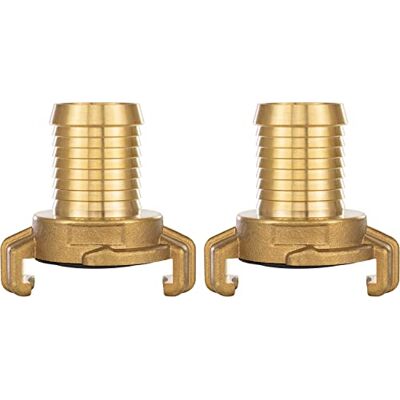 POPPSTAR Conjunto de 2 acoplamentos rápidos de latão com de 1 polegada (acoplamento com bocal de mangueira de 1 pol.), para mangueiras com diâmetro interno de 25 mm POPPSTAR Conjunto de 2 acoplamentos rápidos de latão com de 1 polegada (acoplamento com bocal de mangueira de 1 pol.), para mangueiras com diâmetro interno de 25 mm