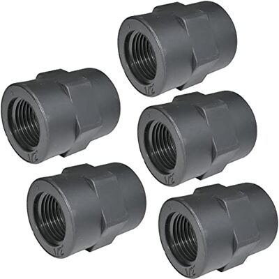 AERZETIX Conjunto de 5 braçadeiras de pressão 1/2'' feminino/fêmea para aparafusar em plástico PN 10 bares encaixe de pressão para aparafusar AERZETIX Conjunto de 5 braçadeiras de pressão 1/2'' feminino/fêmea para aparafusar em plástico PN 10 bares encaixe de pressão para aparafusar