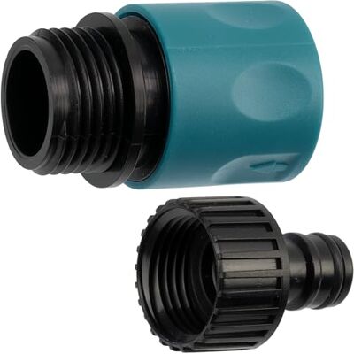AERZETIX Conjunto kit de conector adaptador rápido com parada de água para aparafusar 3/4'' rosca exterior fixação rápida nariz de torneira rosca interior 3/4" para mangueira de jardim AERZETIX Conjunto kit de conector adaptador rápido com parada de água para aparafusar 3/4'' rosca exterior fixação rápida nariz de torneira rosca interior 3/4" para mangueira de jardim