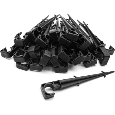 DOJA Barcelona Braçadeiras para mangueira pacote 50 Ø 16-20 mm estacas irrigação por gotejamento estacas jardim tubo horta relva DOJA Barcelona Braçadeiras para mangueira pacote 50 Ø 16-20 mm estacas irrigação por gotejamento estacas jardim tubo horta relva