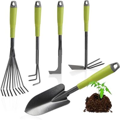 com-four ® Conjunto de ferramentas de jardim de 5 peças, conjunto de jardim com-four ® Conjunto de ferramentas de jardim de 5 peças, conjunto de jardim