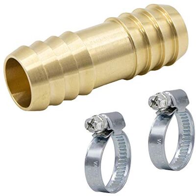 VARIOSAN Conector de mangueira 14863, 1" (25 mm), latão, inclui grampos (aço inoxidável/V2A) VARIOSAN Conector de mangueira 14863, 1" (25 mm), latão, inclui grampos (aço inoxidável/V2A)