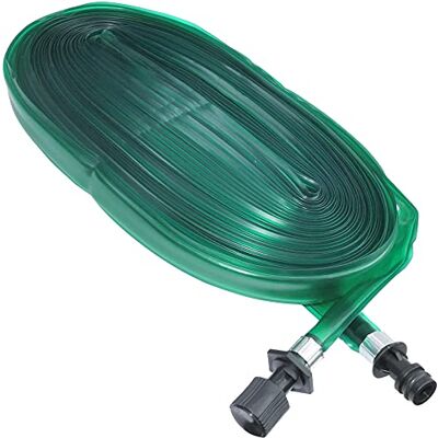 AERZETIX Mangueira plana de rega por gotejamento em borracha Ø 16 mm comprimento 15 m com ajuste rápido cor verde ferramenta de jardim AERZETIX Mangueira plana de rega por gotejamento em borracha Ø 16 mm comprimento 15 m com ajuste rápido cor verde ferramenta de jardim