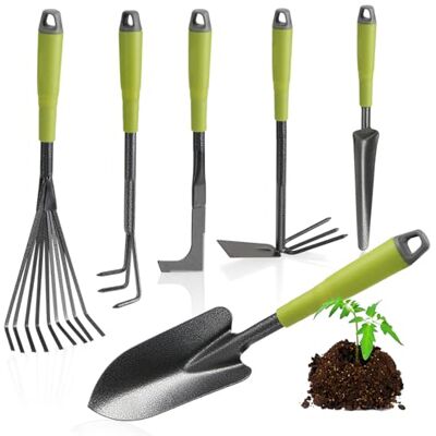 com-four ® Conjunto de ferramentas de jardim de 6 peças, conjunto de jardim com-four ® Conjunto de ferramentas de jardim de 6 peças, conjunto de jardim