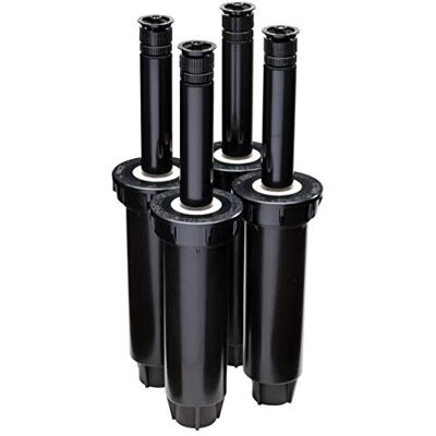 Rain Bird Aspersor retrátil profissional, padrão ajustável de 0° a 360°, distância de pulverização de 2,4 a 4,6 metros, altura emergente de 10 centímetros, embalagem de 4, cor preta Rain Bird Aspersor retrátil profissional, padrão ajustável de 0° a 360°, distância de pulverização de 2,4 a 4,6 metros, altura emergente de 10 centímetros, embalagem de 4, cor preta