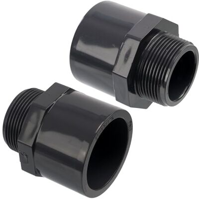 AERZETIX Conjunto de 2 raccords de pressão redutores duplos rosca macho 1 1/2" em plástico PN 10 conector para tubos AERZETIX Conjunto de 2 raccords de pressão redutores duplos rosca macho 1 1/2" em plástico PN 10 conector para tubos