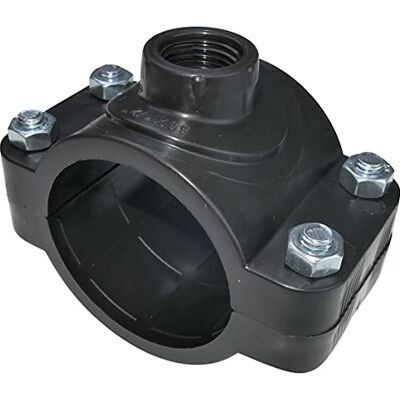 AERZETIX Colarinho de tomada para tubos Ø 63 rosca 1/2'' com 4 parafusos braçadeira de derivação para tubos secundários AERZETIX Colarinho de tomada para tubos Ø 63 rosca 1/2'' com 4 parafusos braçadeira de derivação para tubos secundários