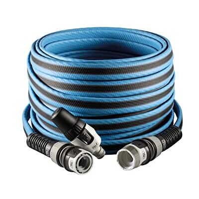 FITT FORCE 30 m, Mangueira de água para rega de jardim, leve, resistente e compacta, para uso intensivo, com lança, cor azul, -43% CO2e FITT FORCE 30 m, Mangueira de água para rega de jardim, leve, resistente e compacta, para uso intensivo, com lança, cor azul, -43% CO2e