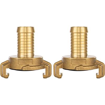 POPPSTAR Conjunto de 2 conectores de latão para mangueira de 3/4 de polegada (encaixe rápido para mangueira de 3/4"), para mangueiras com diâmetro interno de 19 mm POPPSTAR Conjunto de 2 conectores de latão para mangueira de 3/4 de polegada (encaixe rápido para mangueira de 3/4"), para mangueiras com diâmetro interno de 19 mm