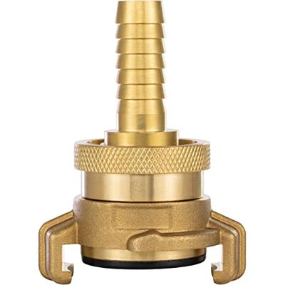 POPPSTAR Acoplamento de latão para sucção e alta pressão (acoplamento com de mangueira de 1/2 polegadas) com junta e contraporca, para mangueiras com diâmetro interno de 13 mm POPPSTAR Acoplamento de latão para sucção e alta pressão (acoplamento com de mangueira de 1/2 polegadas) com junta e contraporca, para mangueiras com diâmetro interno de 13 mm