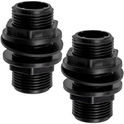 AERZETIX Conjunto de 2 acessórios conectores de tanque de água 1 '' rosca exterior com junta em borracha depósito barril de chuva irrigação rega em polipropileno C74998 AERZETIX Conjunto de 2 acessórios conectores de tanque de água 1 '' rosca exterior com junta em borracha depósito barril de chuva irrigação rega em polipropileno C74998