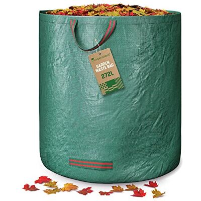 GardenGloss ® 1 bolsa de lixo de jardim com asas 272 l de grande capacidade estável a raios UV e repelente de água saco de jardim reutilizável e estável GardenGloss ® 1 bolsa de lixo de jardim com asas 272 l de grande capacidade estável a raios UV e repelente de água saco de jardim reutilizável e estável