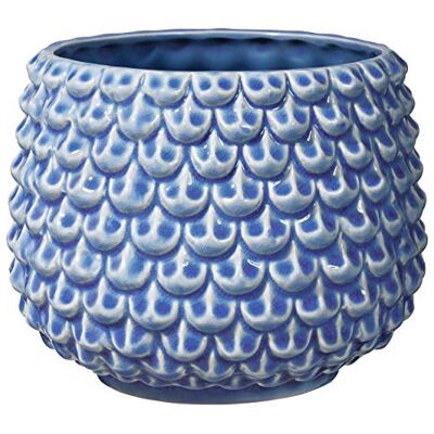 BLOOMINGVILLE Pinecone Vasos decorativos para interiores, estilo retro criativo L (16,5 cm ø), azul, cerâmica BLOOMINGVILLE Pinecone Vasos decorativos para interiores, estilo retro criativo L (16,5 cm ø), azul, cerâmica