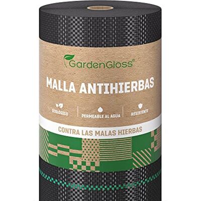 GardenGloss 50 m² Malha anti-ervas 100 g/m² Permeável à água e estável a raios UV, geotêxtil, resistente a rasgões para jardim, tecido anti-erva contra ervas daninhas (50 m x 1 m, 1 rolo) GardenGloss 50 m² Malha anti-ervas 100 g/m² Permeável à água e estável a raios UV, geotêxtil, resistente a rasgões para jardim, tecido anti-erva contra ervas daninhas (50 m x 1 m, 1 rolo)