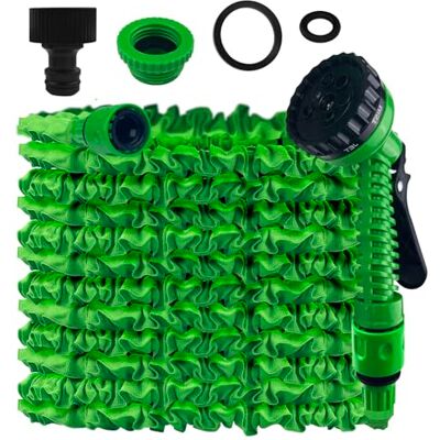 Dunkwckore Mangueira de jardim extensível de 30 m, mangueira flexível jardim com pistola de pulverização 7 funções, Garden Hose, mangueira de rega para lavagem de carros, rega de plantas, limpeza de solos Dunkwckore Mangueira de jardim extensível de 30 m, mangueira flexível jardim com pistola de pulverização 7 funções, Garden Hose, mangueira de rega para lavagem de carros, rega de plantas, limpeza de solos