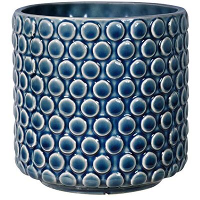 BLOOMINGVILLE Vaso Decorativo para Interior, Estilo Retro Criativo Pequeno (12,5 cm ø), Cor petróleo, cerâmica BLOOMINGVILLE Vaso Decorativo para Interior, Estilo Retro Criativo Pequeno (12,5 cm ø), Cor petróleo, cerâmica