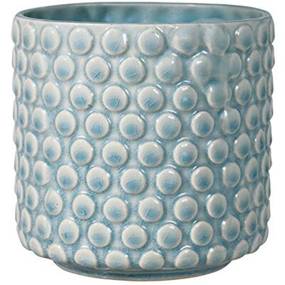 BLOOMINGVILLE Vaso Dot Vaso Decorativo Redondo para Flores e Plantas para Interiores Pequeno (12,5 cm ø), Azul-Céu, Cerâmica BLOOMINGVILLE Vaso Dot Vaso Decorativo Redondo para Flores e Plantas para Interiores Pequeno (12,5 cm ø), Azul-Céu, Cerâmica