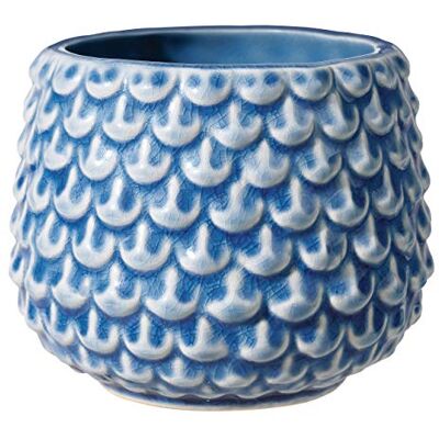 BLOOMINGVILLE Pinecone Vasos decorativos de cor para interior, estilo retro criativo S (9,5 cm ø), azul, cerâmica BLOOMINGVILLE Pinecone Vasos decorativos de cor para interior, estilo retro criativo S (9,5 cm ø), azul, cerâmica