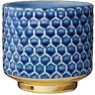BLOOMINGVILLE Vaso Home Vasos decorativos de cor para interior, estilo retro criativo S (10 cm ø), azul, cerâmica BLOOMINGVILLE Vaso Home Vasos decorativos de cor para interior, estilo retro criativo S (10 cm ø), azul, cerâmica