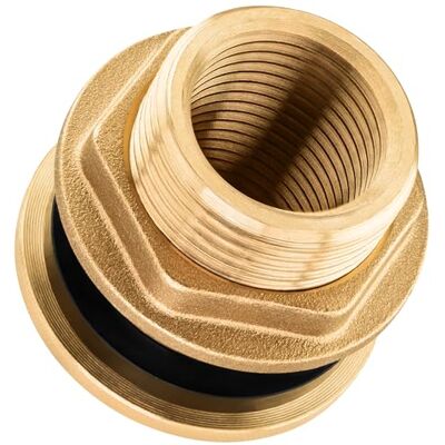 POPPSTAR Conector do tanque de água, 3 partes, encaixe para depósito de água com rosca interna de 1/2" (19 mm), latão, junta incluída POPPSTAR Conector do tanque de água, 3 partes, encaixe para depósito de água com rosca interna de 1/2" (19 mm), latão, junta incluída