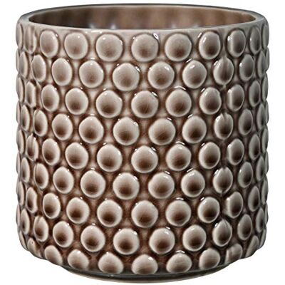 BLOOMINGVILLE Vaso Dot Vaso Decorativo Redondo para Flores e Plantas para Interiores Pequeno (12,5 cm ø), marrom, Cerâmica BLOOMINGVILLE Vaso Dot Vaso Decorativo Redondo para Flores e Plantas para Interiores Pequeno (12,5 cm ø), marrom, Cerâmica