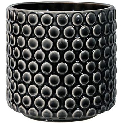 BLOOMINGVILLE Vaso Dot Vaso Decorativo Redondo para Flores e Plantas para Interiores Pequeno (12,5 cm ø), Preto, Cerâmica BLOOMINGVILLE Vaso Dot Vaso Decorativo Redondo para Flores e Plantas para Interiores Pequeno (12,5 cm ø), Preto, Cerâmica
