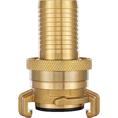 POPPSTAR Acoplamento de latão para sucção e alta pressão (acoplamento para bocal de mangueira 1 1/4 de polegada) com junta e contraporca, para mangueiras com diâmetro interno 31,8 mm POPPSTAR Acoplamento de latão para sucção e alta pressão (acoplamento para bocal de mangueira 1 1/4 de polegada) com junta e contraporca, para mangueiras com diâmetro interno 31,8 mm