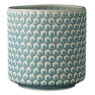 BLOOMINGVILLE Vaso Dot Vaso decorativo redondo para flores e plantas para interiores M (15,5 cm ø), azul-celeste, cerâmica BLOOMINGVILLE Vaso Dot Vaso decorativo redondo para flores e plantas para interiores M (15,5 cm ø), azul-celeste, cerâmica