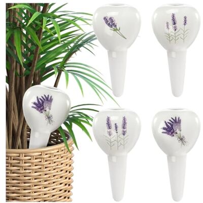 com-four ® 4 x rega automática para plantas de interior dispensador de água para plantas cones para flores (04 peças motivo floral) com-four ® 4 x rega automática para plantas de interior dispensador de água para plantas cones para flores (04 peças motivo floral)