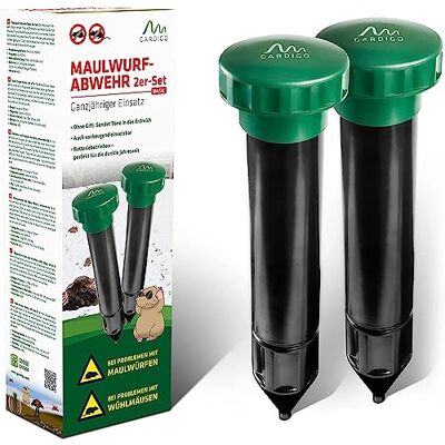 Gardigo ® Ahujentador de topo, 2 peças, repelente de topo, aprox. 700 m² Anti topo, jardim, repelente de topo ultra-sónico, controlo de pragas campanhóis formigas serpentes remover do jardim Gardigo ® Ahujentador de topo, 2 peças, repelente de topo, aprox. 700 m² Anti topo, jardim, repelente de topo ultra-sónico, controlo de pragas campanhóis formigas serpentes remover do jardim
