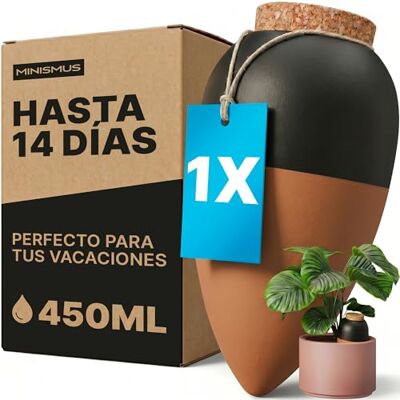 Minismus Autoriego vasos terracota, auto-rega plantas interiores, dispensador de água, regar férias, vaso de cerâmica, 450 ml 1 unidade Minismus Autoriego vasos terracota, auto-rega plantas interiores, dispensador de água, regar férias, vaso de cerâmica, 450 ml 1 unidade