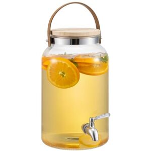 Navaris Garrafa de água com torneira, dispensador de água fria de 5,6 l, grafeta com torneira com tampa de madeira e fecho, garrafa de água com torneira e alça, dispensador de bebidas com torneira Navaris Garrafa de água com torneira, dispensador de água fria de 5,6 l, grafeta com torneira com tampa de madeira e fecho, garrafa de água com torneira e alça, dispensador de bebidas com torneira