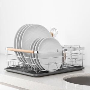 Navaris Escorredor de Prato de Cozinha com Bandeja Escorredor de Pratos Prateado com Cesta para Talheres Cesta para Secar Canecas, Copos, Panelas Escorredor de Lava-louças 43 x 32 x 14,5 cm Navaris Escorredor de Prato de Cozinha com Bandeja Escorredor de Pratos Prateado com Cesta para Talheres Cesta para Secar Canecas, Copos, Panelas Escorredor de Lava-louças 43 x 32 x 14,5 cm