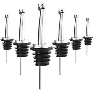 com-four ® 6 compartimentos com tampa, doseador de aço inoxidável, para licores, rum e whisky, cocktails, vinagre e óleo, 06 peças prateado, com tampa com-four ® 6 compartimentos com tampa, doseador de aço inoxidável, para licores, rum e whisky, cocktails, vinagre e óleo, 06 peças prateado, com tampa