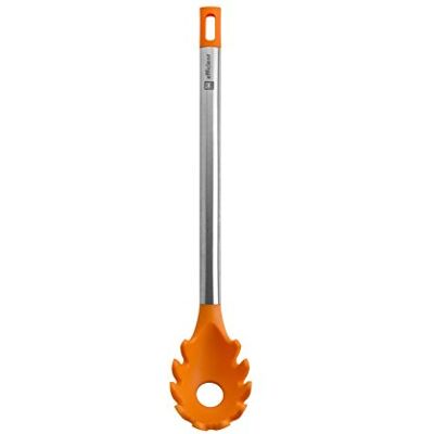 BRA , Talheres de cozinha em aço inox eficaz, nylon e silicone, laranja BRA , Talheres de cozinha em aço inox eficaz, nylon e silicone, laranja