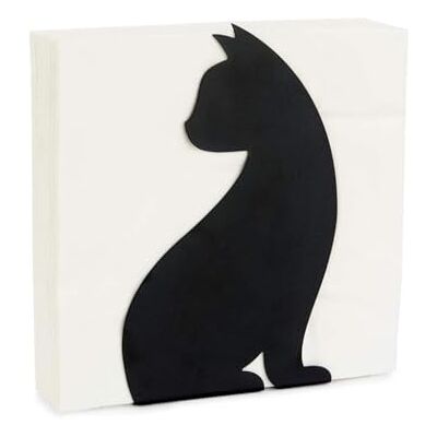 Balvi Guardanapo Feline cor preto adequado para vários tamanhos e formas de metal Balvi Guardanapo Feline cor preto adequado para vários tamanhos e formas de metal