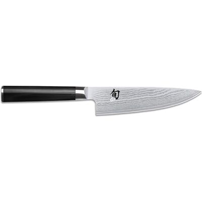 Shun KAI Classic faca de cozinha japonesa pequena 15 cm de comprimento da lâmina faca de damasco 32 camadas núcleo VG MAX 61 (±1) HRC Cabo de madeira Pakka faca de cozinha forjada Shun KAI Classic faca de cozinha japonesa pequena 15 cm de comprimento da lâmina faca de damasco 32 camadas núcleo VG MAX 61 (±1) HRC Cabo de madeira Pakka faca de cozinha forjada