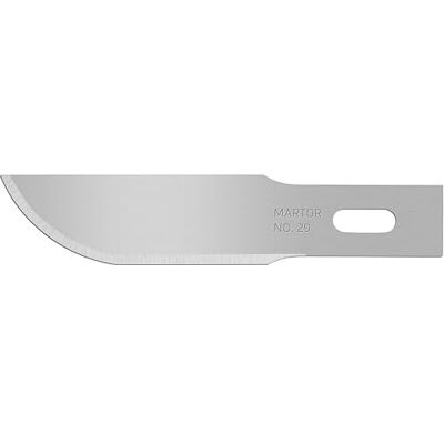 MARTOR 29,50" número 29" folha, prata Doble bisel, afilado bilateral, en dispensador, para bisturí y cuchillo gráfico, artesanía, No. MARTOR 29,50" número 29" folha, prata Doble bisel, afilado bilateral, en dispensador, para bisturí y cuchillo gráfico, artesanía, No.