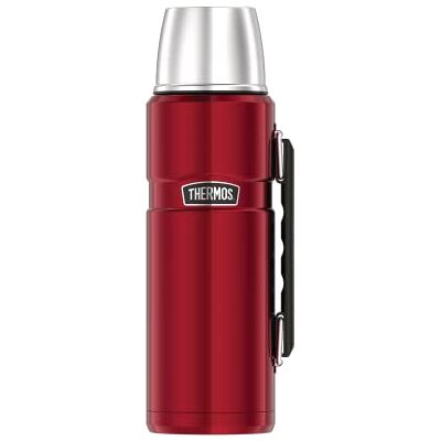Thermos 4003.205.047 King Garrafa térmica (aço inoxidável), aço inoxidável, Cranberry, 1,2 L Thermos 4003.205.047 King Garrafa térmica (aço inoxidável), aço inoxidável, Cranberry, 1,2 L